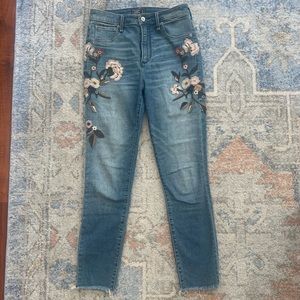 A&F embroidered jeans